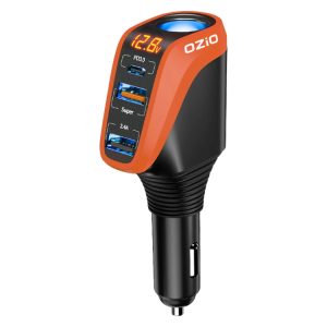DY48TC 188W USB-C / Type-C + USB dubbele poort multifunctionele autolader met sigarettenaansteker