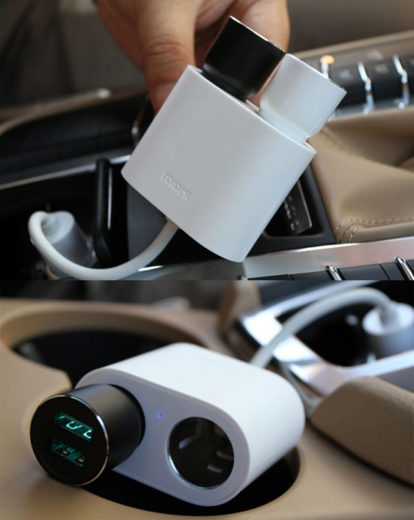 Originele Xiaomi Youpin ROIDMI 2 in 1 120W 10A sigarettenaansteker in de auto + dubbele USB-poort snellader autolader