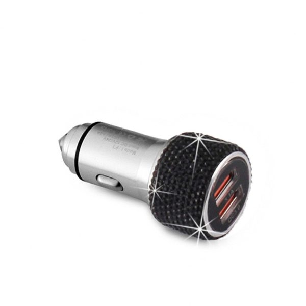 Auto Diamond aluminium QC3.0 dubbele USB-snellader, QC3.0