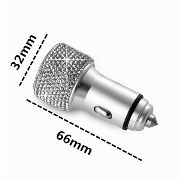Auto Diamond aluminium QC3.0 dubbele USB-snellader, QC3.0