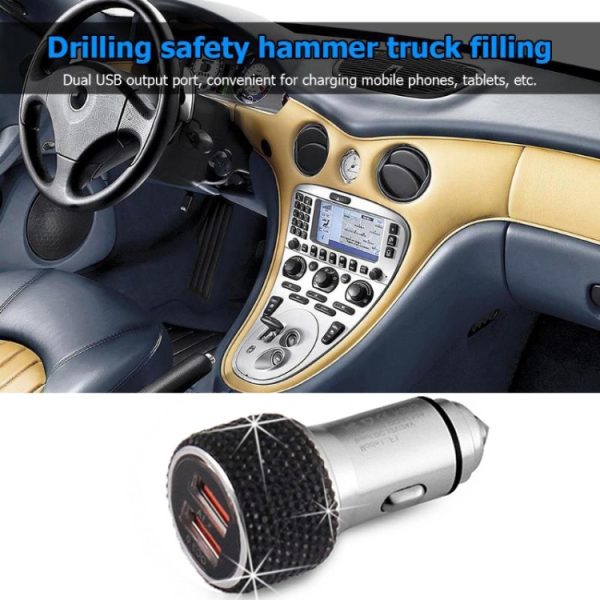 Auto Diamond aluminium QC3.0 dubbele USB-snellader, QC3.0