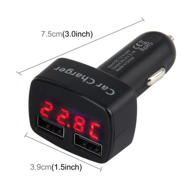 DC 12-24V Input Intelligent Matching Current Intelligent Charge 5V 3.1A Output Dual USB-poorten Autolader