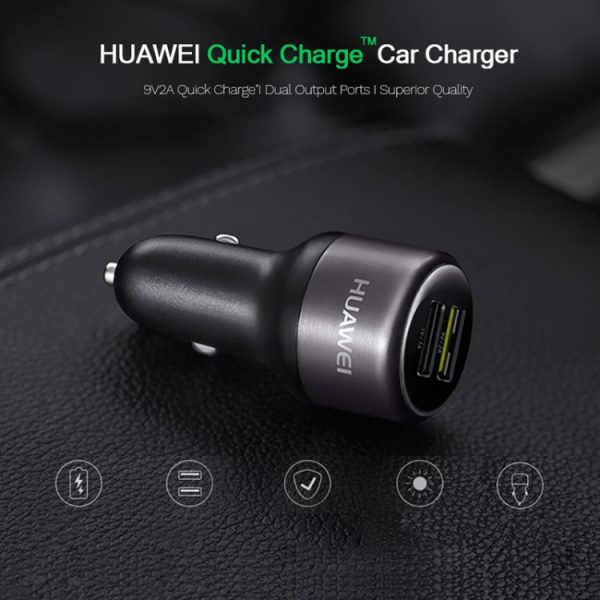 Originele Huawei CP31 18W Max Dual USB-poort snellaadautolader, CP31