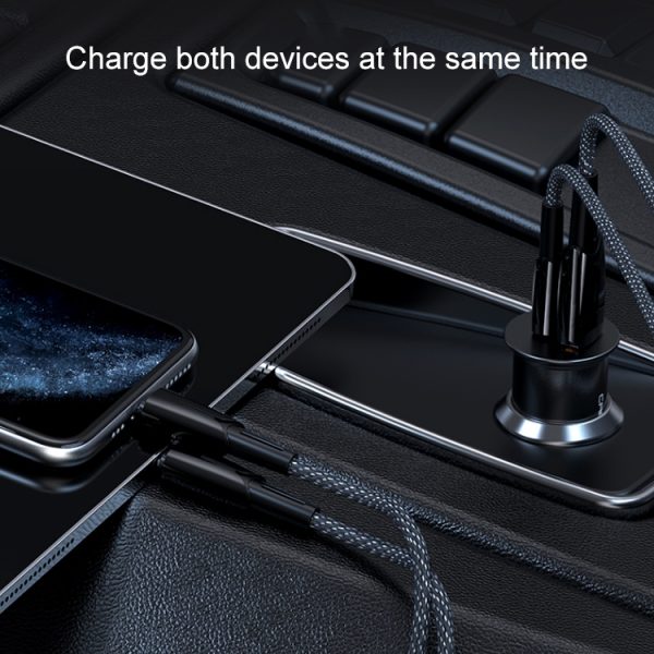 ROCK H15 dubbele poort USB + USB-C / Type-C PD30W autolader, H15