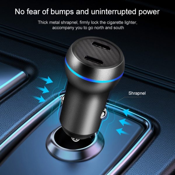 ACC-580 PD 40W dubbele type-C / USB-C-poorten snelladende autolader, ACC-580