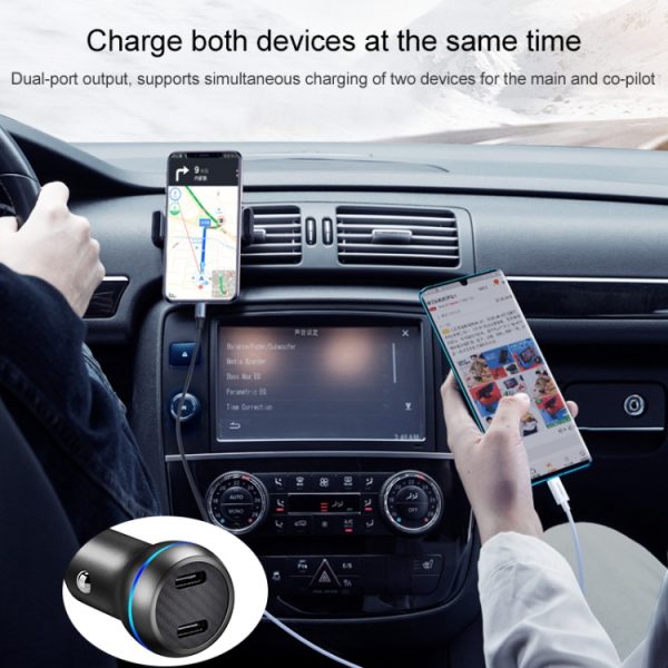 ACC-580 PD 40W dubbele type-C / USB-C-poorten snelladende autolader, ACC-580