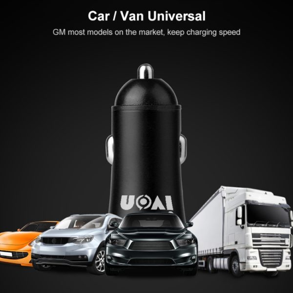 IVON CC26 5V 2.1A mini-autolader met dubbele USB-poort, CC26 Black, CC26 Grey