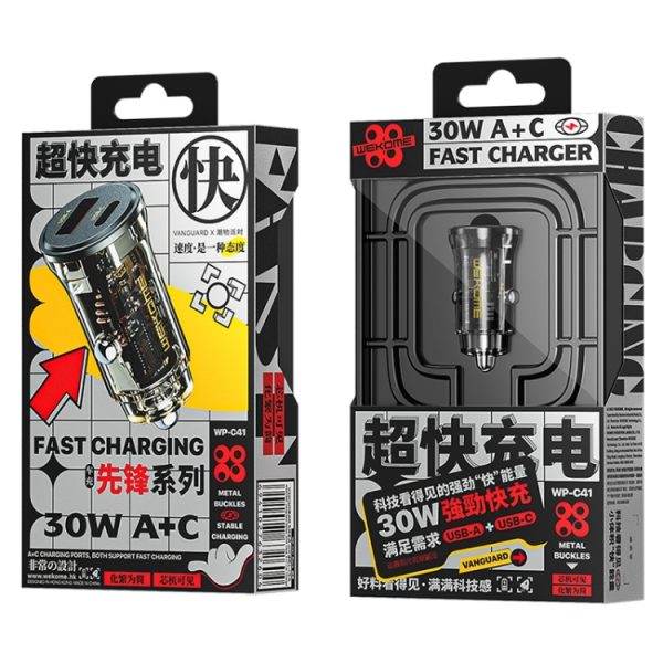 WK WP-C41 Vanguard Serie 30W USB + Type-C Autolader