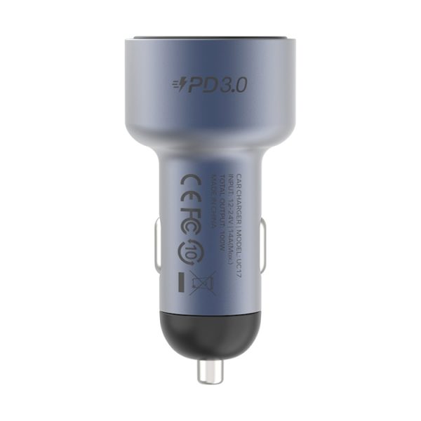 MOMAX UC17E 100 W USB-C / Type-C x 2 + USB-autolader met drie poorten