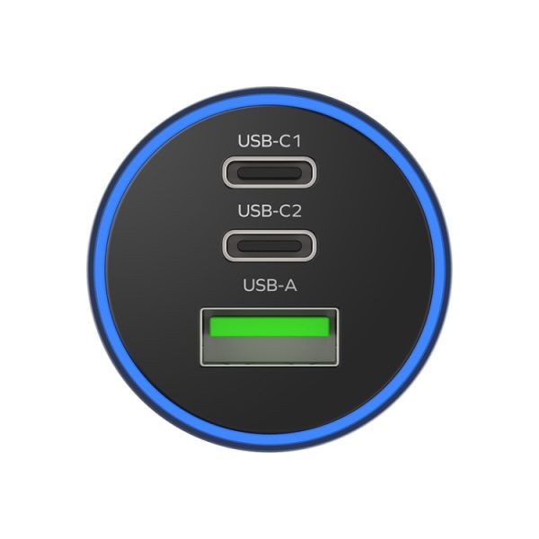 MOMAX UC17E 100 W USB-C / Type-C x 2 + USB-autolader met drie poorten
