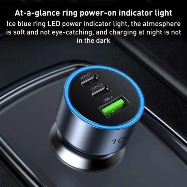 MOMAX UC17E 100 W USB-C / Type-C x 2 + USB-autolader met drie poorten