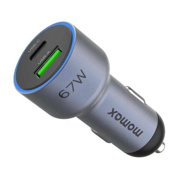 MOMAX UC16E 67W USB-C / Type-C + USB-autolader met twee poorten