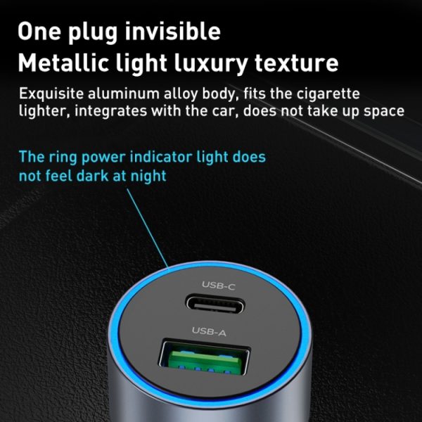 MOMAX UC16E 67W USB-C / Type-C + USB-autolader met twee poorten
