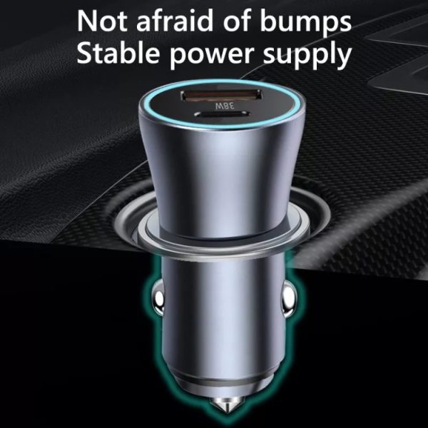 PD 20W aluminium autosnellader met dubbele interface