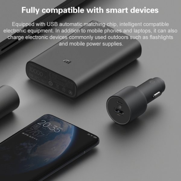 Original Xiaomi CC07ZM 100W Dual-poorten USB + USBC / Type C Car Charger Fast Charging Version 1A1c