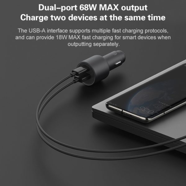 Original Xiaomi CC07ZM 100W Dual-poorten USB + USBC / Type C Car Charger Fast Charging Version 1A1c
