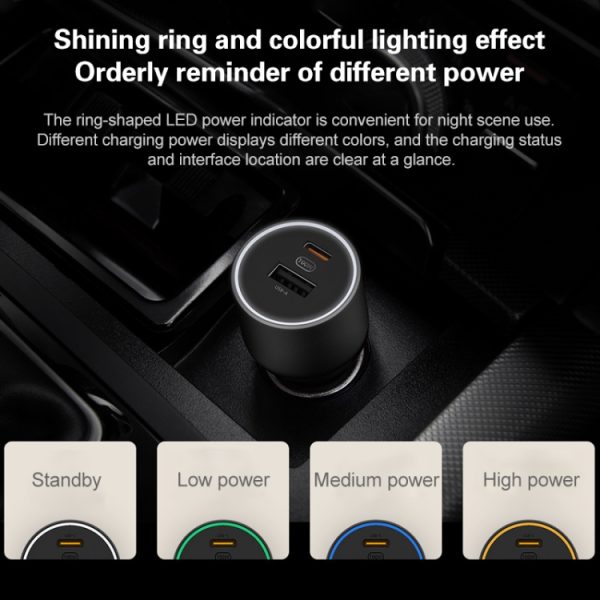 Original Xiaomi CC07ZM 100W Dual-poorten USB + USBC / Type C Car Charger Fast Charging Version 1A1c