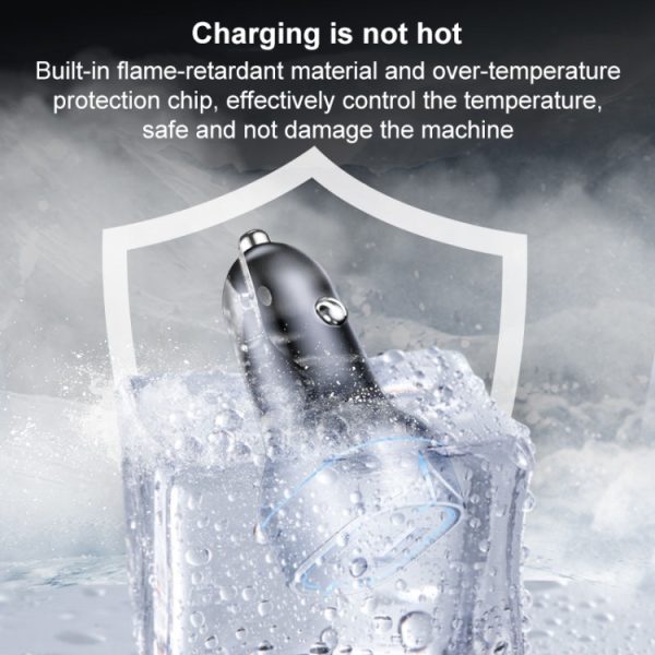 QC USB + USB-C / Type-C Dual Ports Snelladende autolader met lichtopening