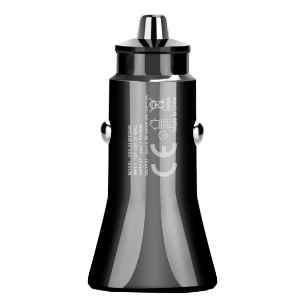 YSY-313PD20W QC3.0 USB + PD 20W USB-C / Type-C driehoek dubbele poorten snel opladen autolader, Car Charger