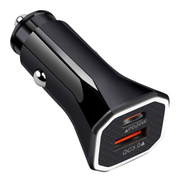 YSY-316PD20W QC3.0 USB + PD 20W USB-C / Type-C polygoon dubbele poorten snelladende autolader, Car Charger