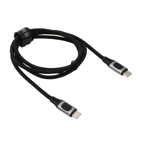 100W 5A USB-C / Type-C mannelijk naar USB-C / Type-C mannelijk PD Snel opladen gevlochten datakabel, 1m, 1.5m, 2m