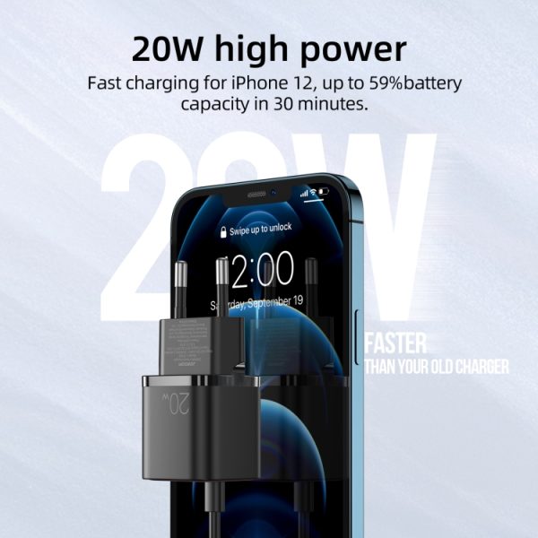 JOYROOM L-P202 Travel Series 20W PD USB-C / Type-C mini-snellader, EU-stekker, USB-C / Type-C