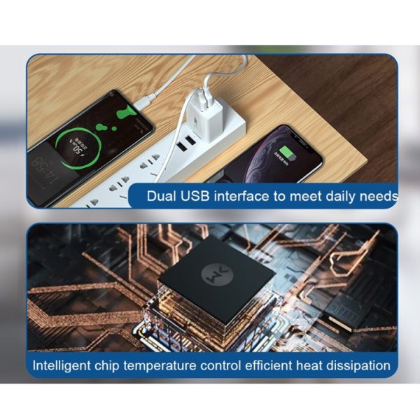 WK WP-U56 2A Dual USB snel opladen reislader Power Adapter,, UK Plug, EU Plug