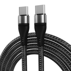 PD 60W USB-C / Type-C naar USB-C / Type-C snel opladen nylon gevlochten datakabel, 1m, 2m