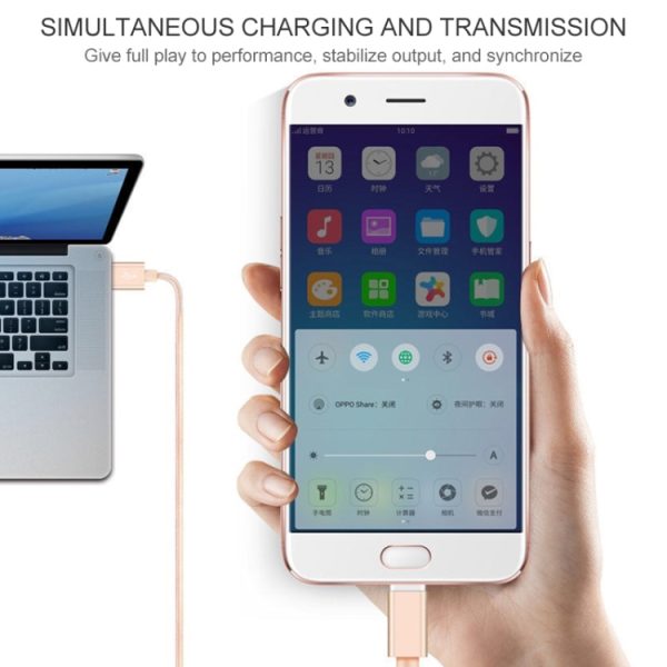 5 stuks USB naar USB-C / Type-C nylon gevlochten datatransmissiekabel voor opladen, 1m, 2m, 3m