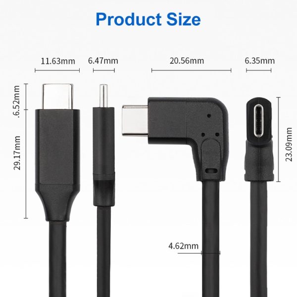 60W 3A USB-C / Type-C mannelijk naar USB-C / Type-C elleboog PD Snel opladen Magic Belt-kabel, 0.5m, 1m, 2m