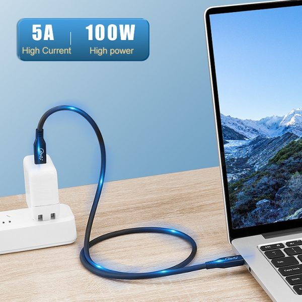 100 W USB-C / Type-C 4.0 mannelijk naar USB-C / Type-C 4.0 mannelijk volledig functionele datakabel voor Thunderbolt 3, 0.5m, 0.8m, 1m