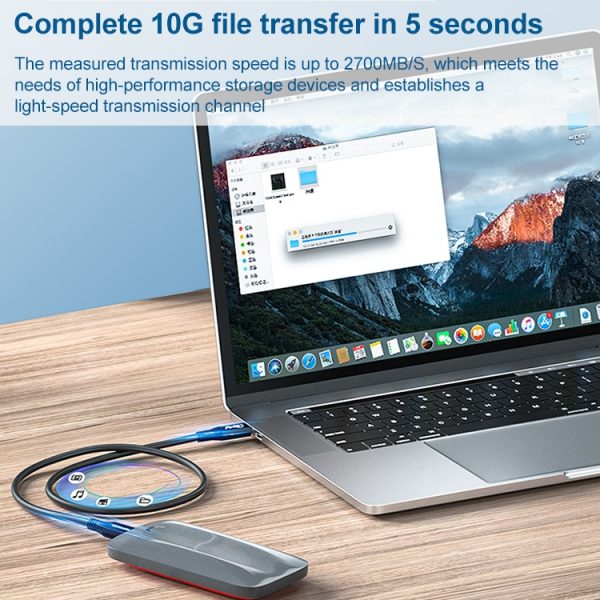 100 W USB-C / Type-C 4.0 mannelijk naar USB-C / Type-C 4.0 mannelijk volledig functionele datakabel voor Thunderbolt 3, 0.5m, 0.8m, 1m