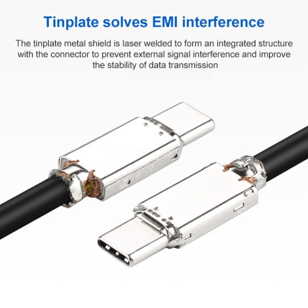 100 W USB-C / Type-C 4.0 mannelijk naar USB-C / Type-C 4.0 mannelijk Tweekleurige volledig functionele datakabel voor Thunderbolt 3, 0.31m, 0.61m, 0.95m, 1.22m