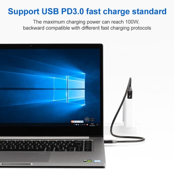 100 W USB-C / Type-C 4.0 mannelijk naar USB-C / Type-C 4.0 mannelijk Tweekleurige volledig functionele datakabel voor Thunderbolt 3, 0.31m, 0.61m, 0.95m, 1.22m