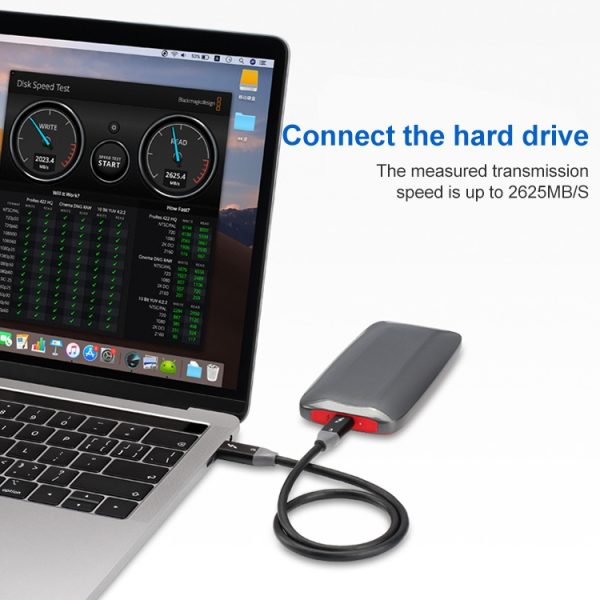 100 W USB-C / Type-C 4.0 mannelijk naar USB-C / Type-C 4.0 mannelijk Tweekleurige volledig functionele datakabel voor Thunderbolt 3, 0.31m, 0.61m, 0.95m, 1.22m