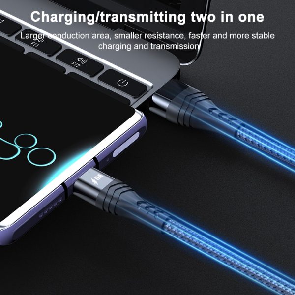 ADC-005 6A USB naar USB-C / Type-C geweven snellaadgegevenskabel, 1m, 2m