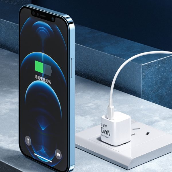 WK WP-U133 GAN 33W CUBE SUIKER GALLIUM NITRIDE-oplader met USB naar USB-C / TYPE-C-gegevenskabel, CN-stekker