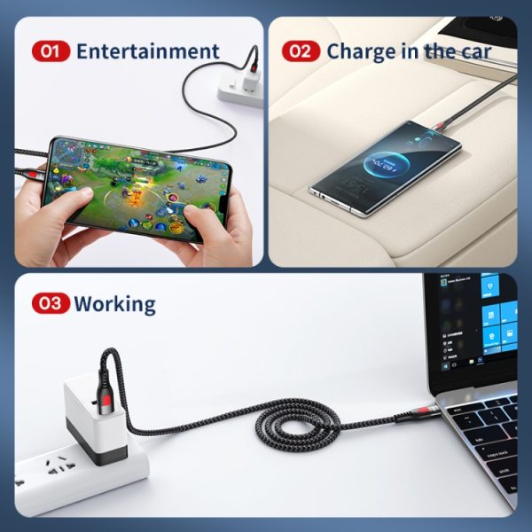 REMAX RC-195 Lesu Series PD 65W USB-C / Type-C naar USB-C / Type-C snellaaddatakabel, kabellengte: 1m