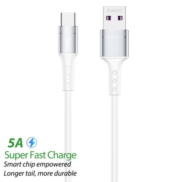 REMAX RC-198a Chaining II-serie 5A USB naar USB-C / Type-C snellaaddatakabel, kabellengte: 1m, RC-198a