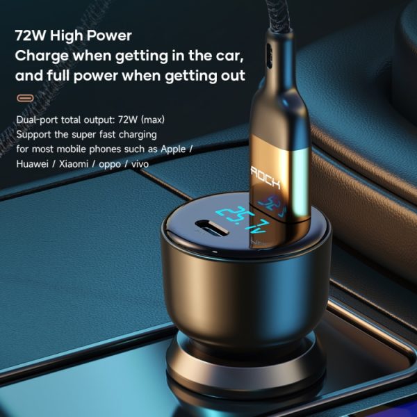 ROCK H16 PD 72W Type-C / USB-C + USB DUAL PORTS Autolader