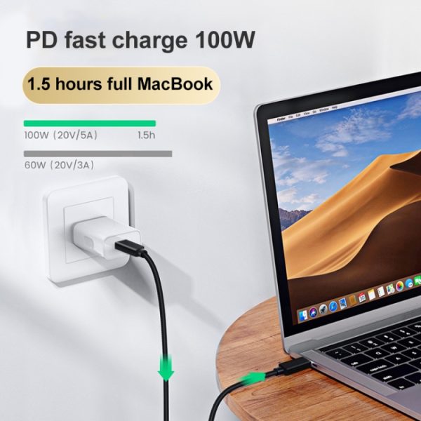 PD 100 W USB-C / Type-C naar USB-C / Type-C Thunderbolt 4 volledig functionele datakabel, 0.5m, 1m, 1.5m, 2m
