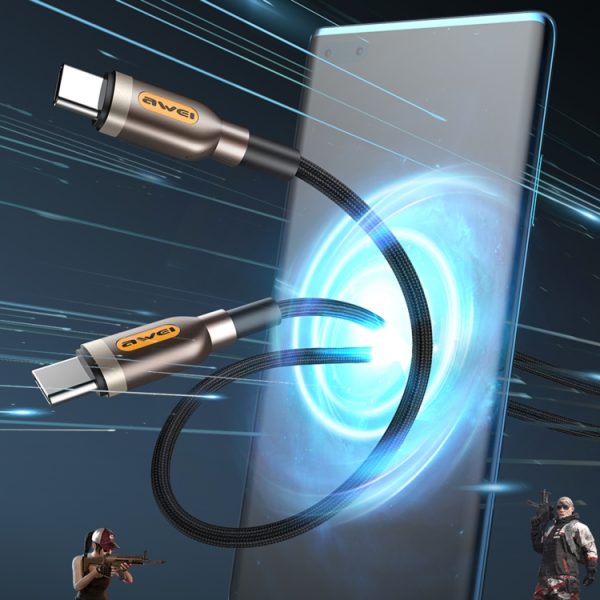 awei CL-125T Type-C / USB-C naar Type-C / USB-C snellaaddatakabel, lengte: 1m