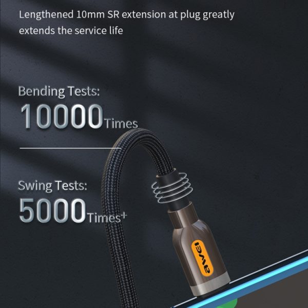 awei CL-125T Type-C / USB-C naar Type-C / USB-C snellaaddatakabel, lengte: 1m