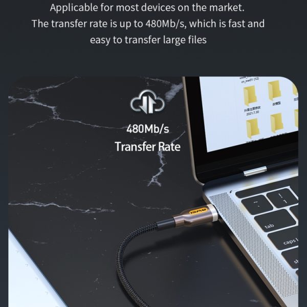 awei CL-125T Type-C / USB-C naar Type-C / USB-C snellaaddatakabel, lengte: 1m