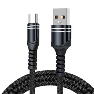 6A geweven USB-oplaadkabel, kabellengte: 1m, USB-C / Type-C, Micro USB, 8 Pin