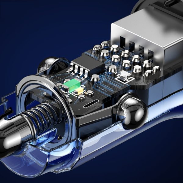 USAMS US-CC162 C31 5V3A Transparante dubbele USB-mini-autolader, C31