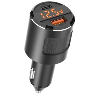 SC01 65W QC3.0 + PD autolader met twee poorten en spanningsweergave, SC01 (Black), SC01 (Silver)