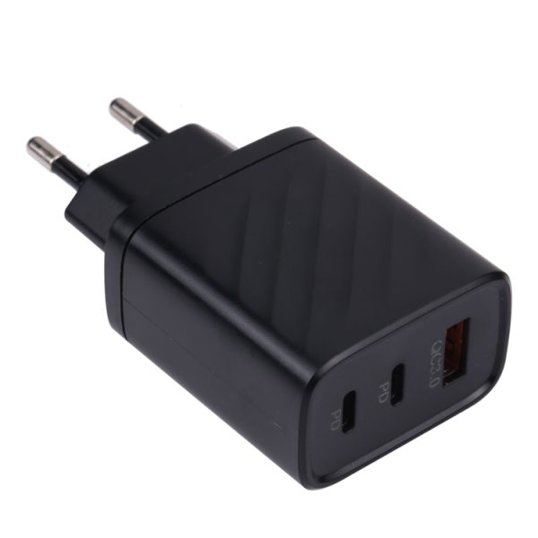 AR-892 3-in-1 QC3.0 PD20W USB + USB-C / Type-C reislader voor onderweg, EU Plug, UK Plug
