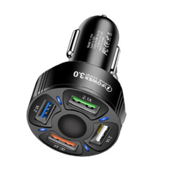 TE-094 4 in 1 Sigarettenaansteker Conversie Plug Multifunctionele USB Auto Snellader