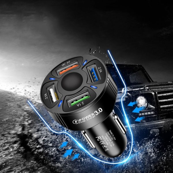 TE-094 4 in 1 Sigarettenaansteker Conversie Plug Multifunctionele USB Auto Snellader